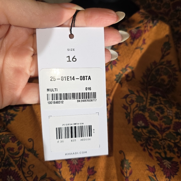 Khaadi 3-Piece Maroon & Orange Cotton Suit - XXL (Bust 53") - Picture 12 of 15